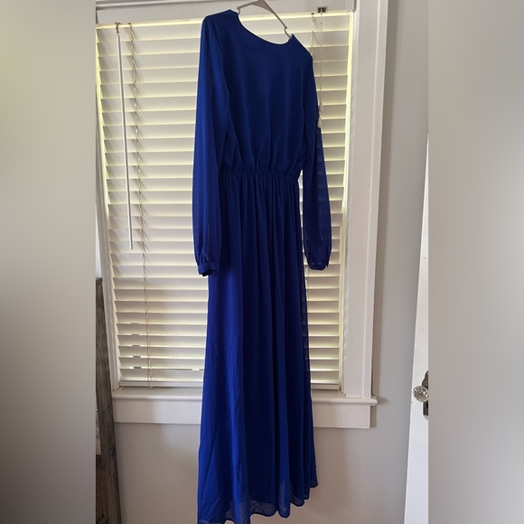 Lulus Wondrous Water Lilies Royal Blue Maxi Dress - Picture 7 of 7